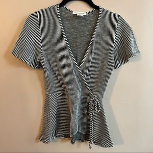 ‼️FINAL PRICE‼️ NWOT Caution To The Wind Striped V-Neck Top